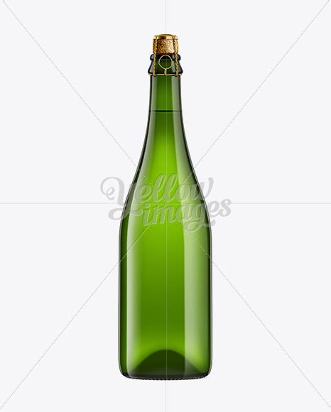 Download Emerald Green Beer Bottle sealed with a Cork and Muselet 750ml